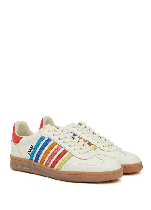 Çok Renkli Kadın Deri Sneaker - Görsel 3