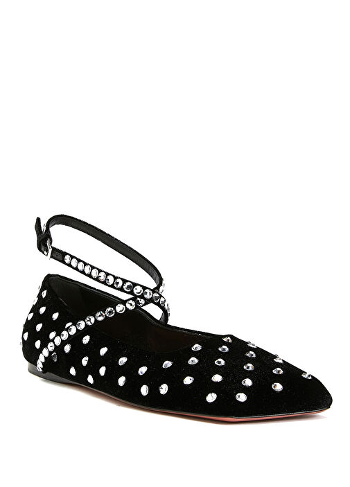 Ane Siyah Beyaz Taşlı Babet - Görsel 3