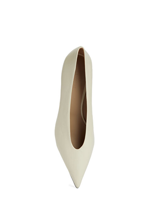 Babouche Ekru Deri Topuklu Ayakkabı - Görsel 5