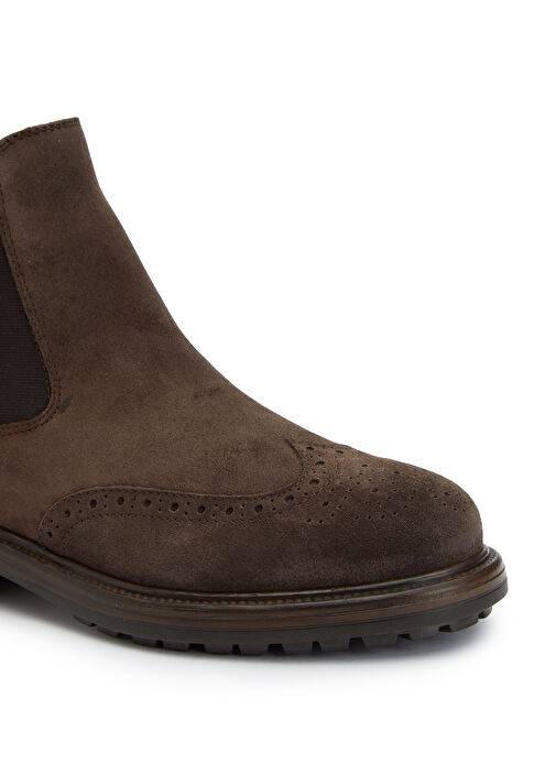 Kahverengi Kadın Lastikli Deri Bot - Görsel 7