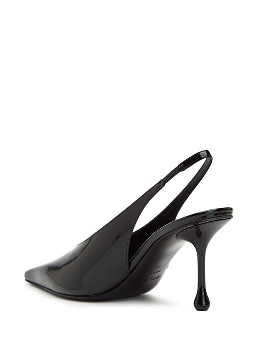 Isa Siyah Rugan Deri Topuklu Ayakkabı - Görsel 4