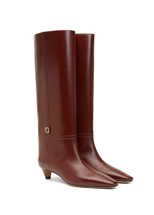 Bordo Kadın Deri Çizme - Görsel 3