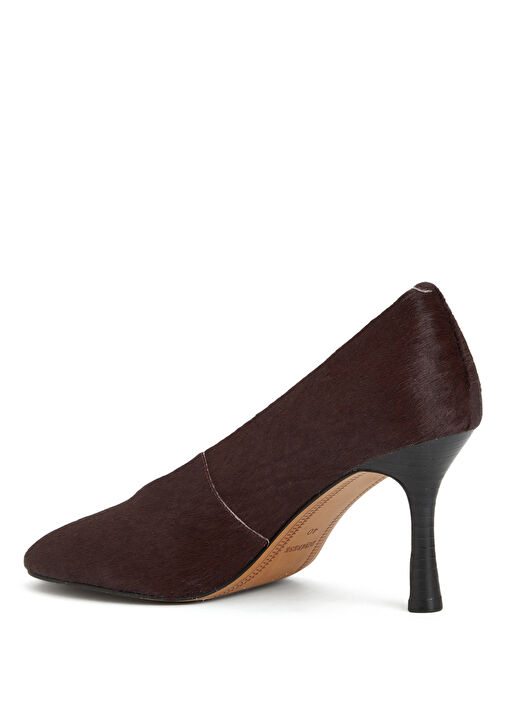 Bordo Deri Topuklu Ayakkabı - Görsel 4