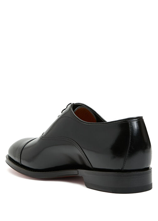 Santoni Siyah Santoni Deri Erkek Ayakkabı