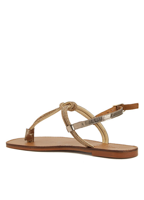 Bronz Kadın Deri Sandalet - Görsel 4