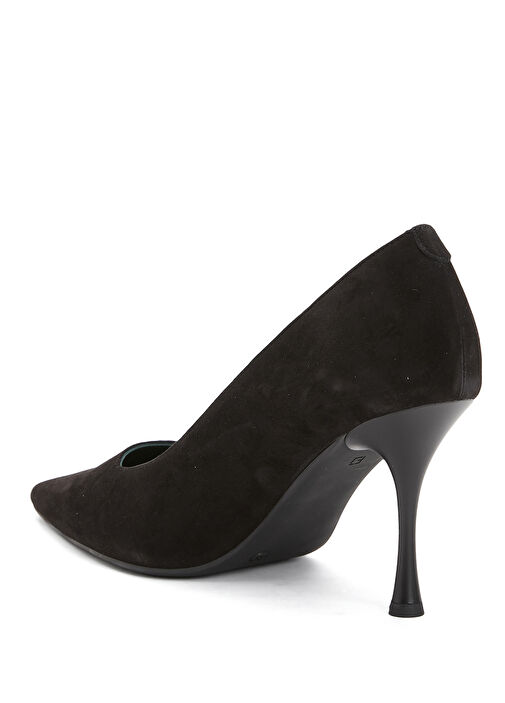 Siyah Deri Stiletto - Görsel 4