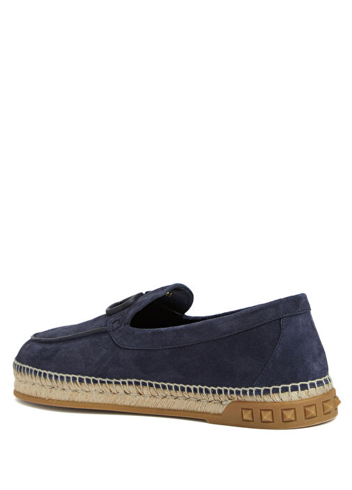 Lacivert Logo Tokalı Erkek Süet Espadril - Görsel 4