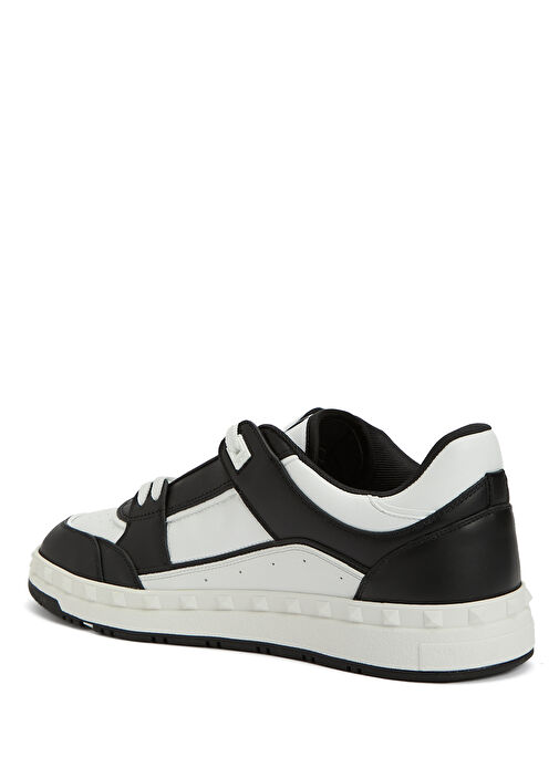 Freedots Siyah Beyaz Erkek Deri Sneaker - Görsel 4