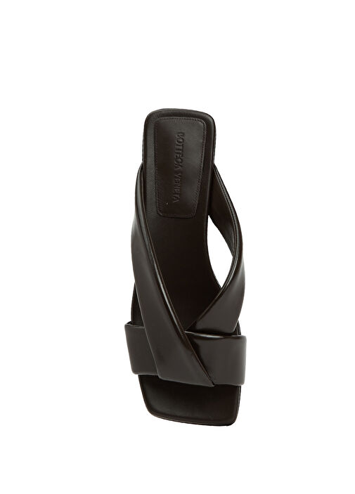 Riva Koyu Kahverengi Kadın Deri Terlik - Görsel 5