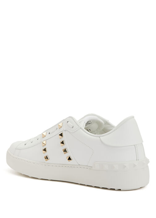 Rockstud Untitled Beyaz Kadın Deri Sneaker - Görsel 4