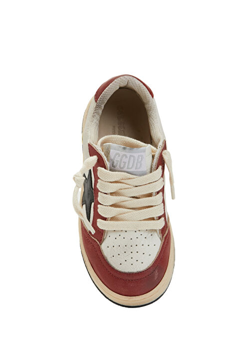 Ball Star Beyaz Kırmızı Unisex Çocuk Deri Sneaker - Görsel 5
