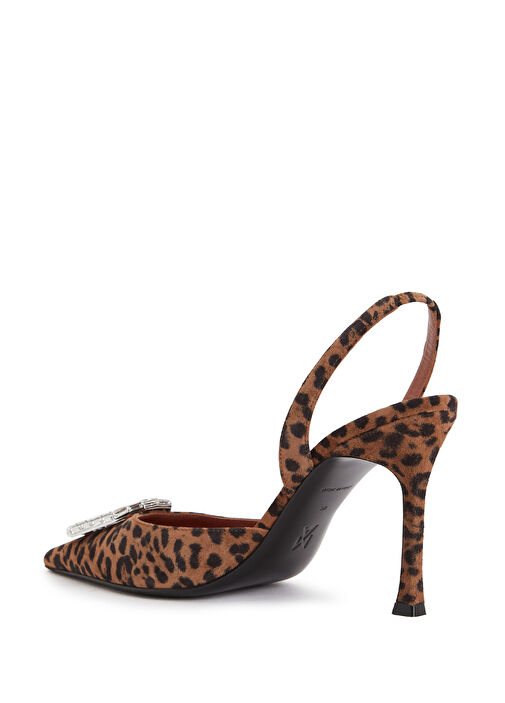 Camelie Leopar Desenli Deri Topuklu Ayakkabı - Görsel 4