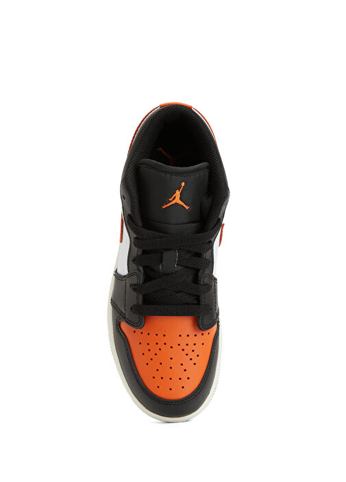 Air Jordan 1 LOW Siyah Gri Çocuk Deri Sneaker - Görsel 5