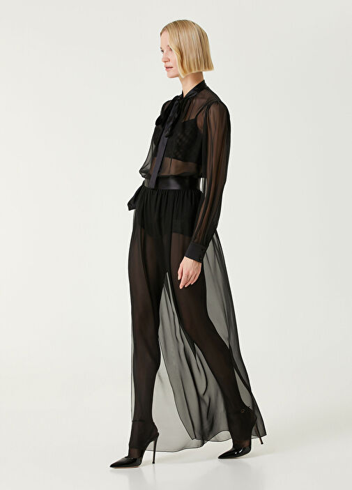 black transparent blouse