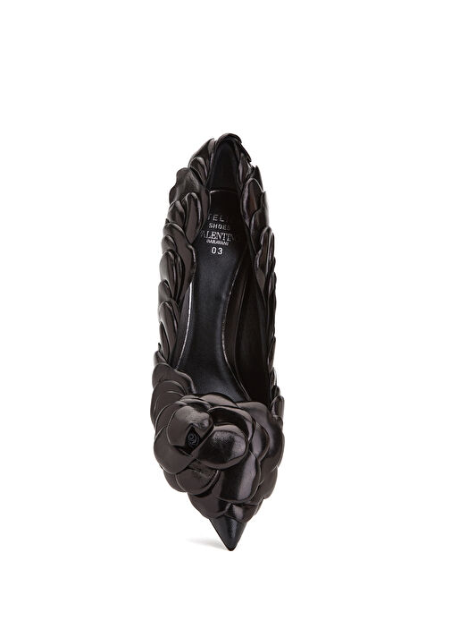 Siyah Deri Stiletto - Görsel 5