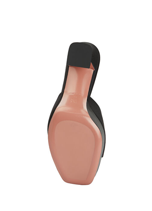 Dalida Siyah Kadın Deri Terlik - Görsel 6