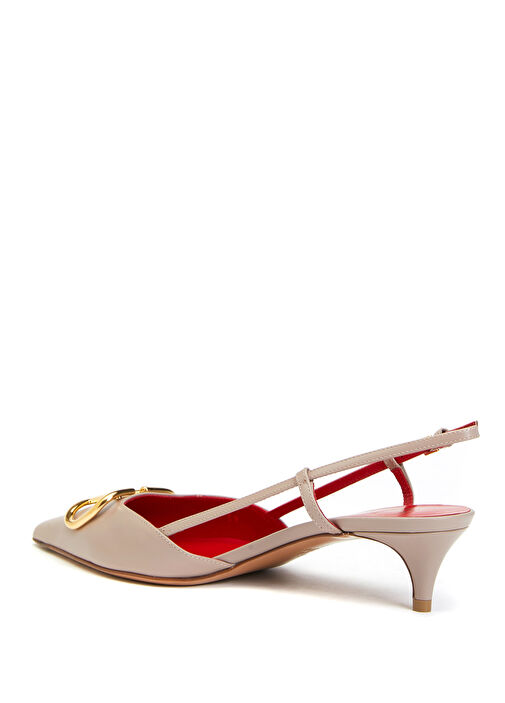 Pudra Deri Topuklu Ayakkabı - Görsel 4