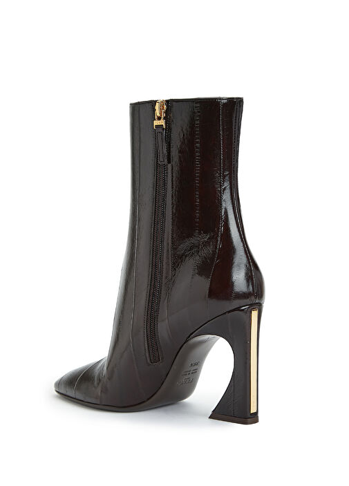 Koyu Kahverengi Kadın Deri Bot - Görsel 4