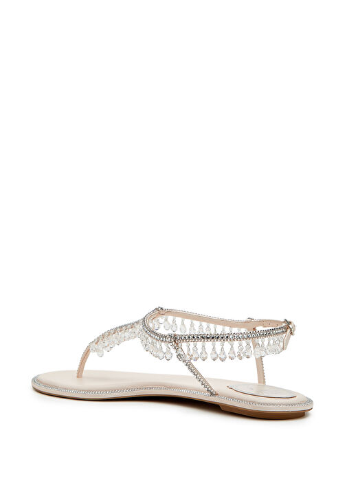 Chandelier Pudra Kadın Saten Sandalet - Görsel 4