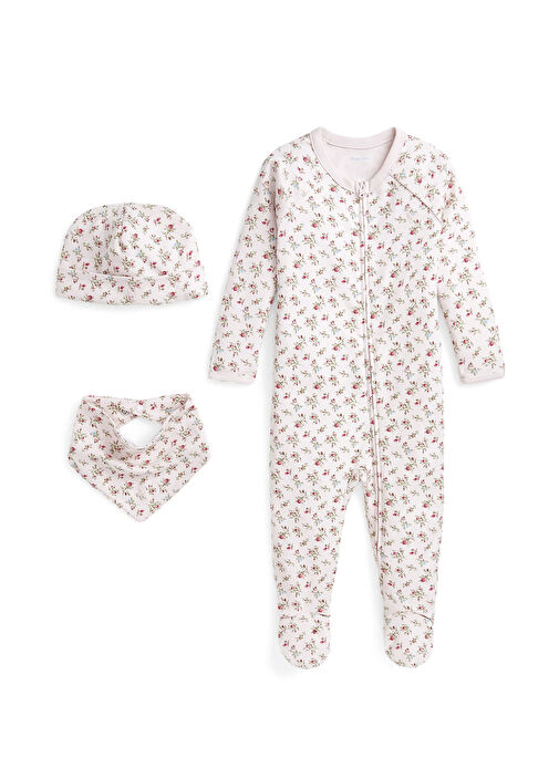 Pajamas Polo Baby Girls Pink Patterned Baby Girl Pieces Set