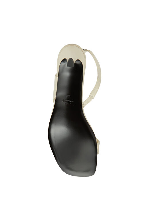 Beyaz Kadın Deri Sandalet - Görsel 6