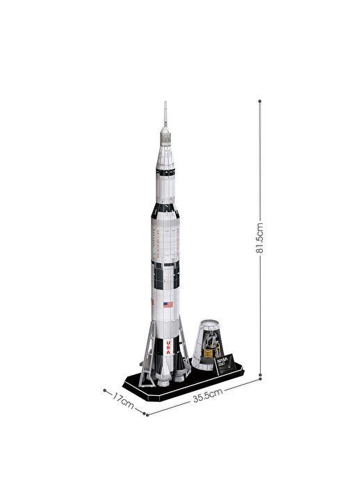 Cubic Fun - Nasa Apollo Saturn V Roket 136 Parça Çocuk 3D Puzzle