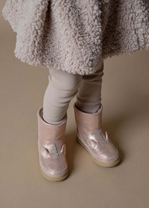 Xelly Silver Pembe Unisex Çocuk Deri Bot - Görsel 8