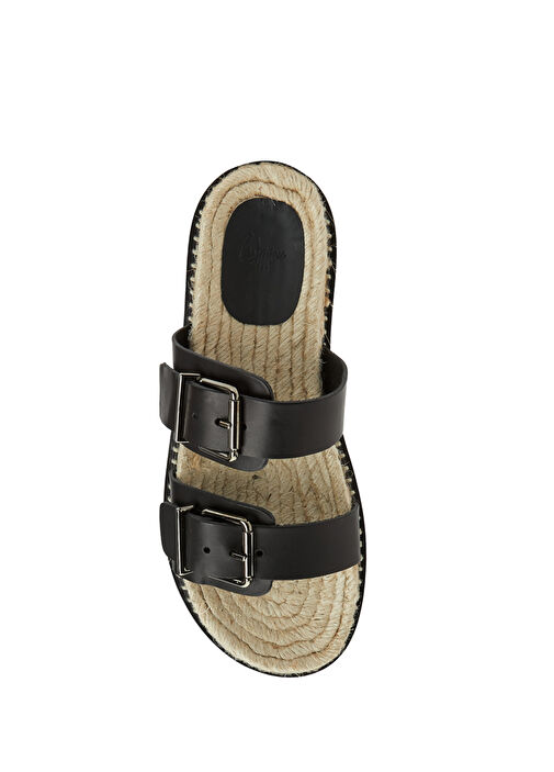 Siyah Kadın Deri Terlik - Görsel 5