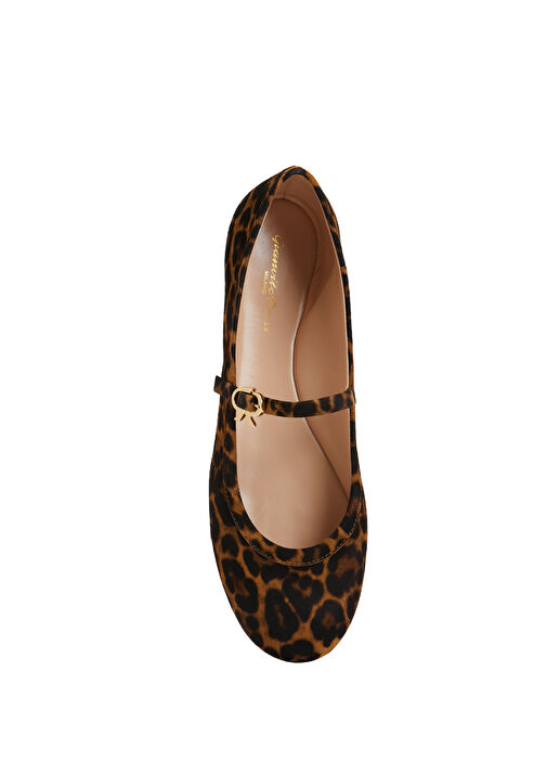 Leopar Desenli Süet Babet - Görsel 5