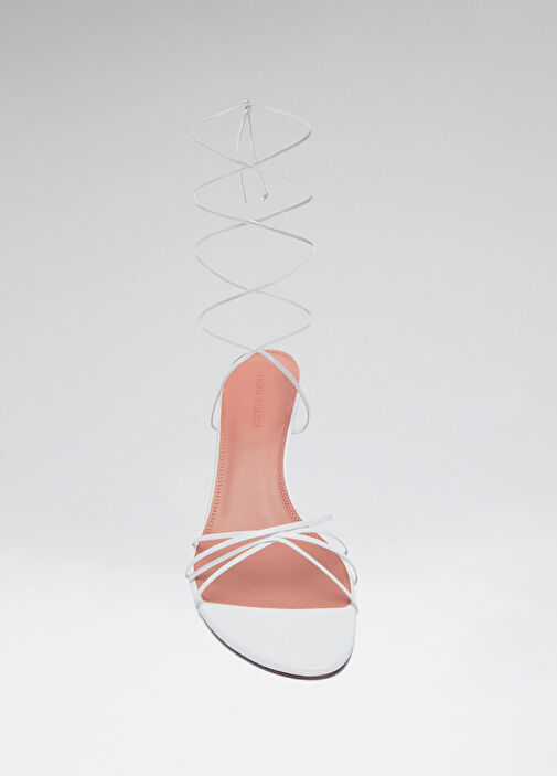 Beyaz Kadın Deri Sandalet - Görsel 5