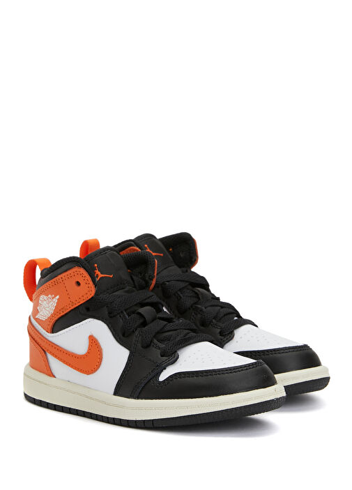 Jordan 1 Turuncu Unisex Çocuk Deri Sneaker - Görsel 3