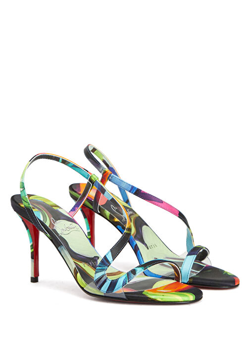 Rosa Z Çok Renkli Kadın Krep Saten İpek Sandalet - Görsel 3
