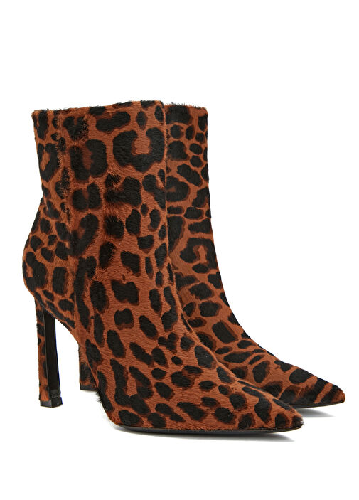 Leopar Desenli Kadın Deri Bot - Görsel 3