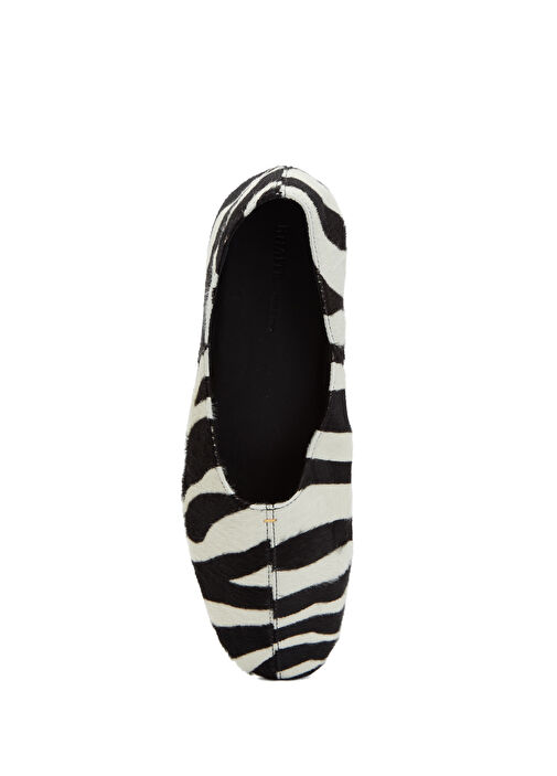 Jane Siyah Beyaz Deri Babet - Görsel 5