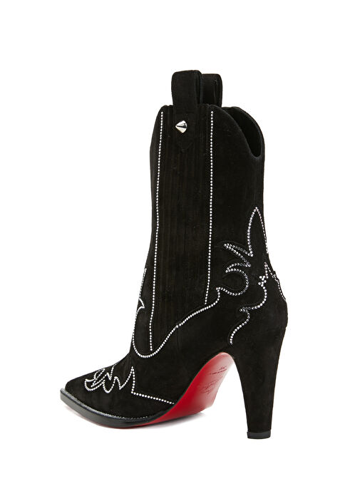 Santigag Strass Siyah Kadın Deri Bot - Görsel 4