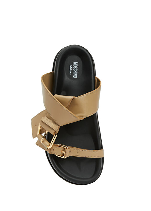 Bej Kadın Deri Terlik - Görsel 5