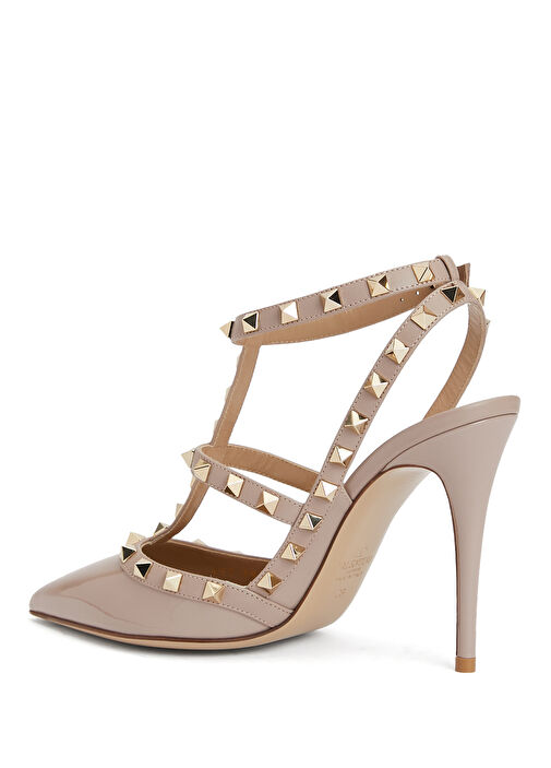 Rockstud Pudra Deri Topuklu Ayakkabı - Görsel 4