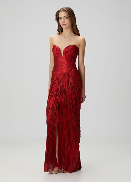 Maria Lucia Hohan シルクドレス 36 Maria Lucia Hohan - Noor Red Maxi Silk Evening Dress