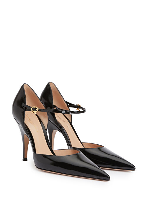 Sofia D'Orsay Siyah Deri Topuklu Ayakkabı - Görsel 3