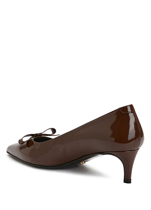 Kahverengi Rugan Deri Topuklu Ayakkabı - Görsel 4