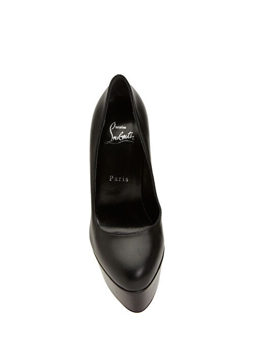 Dolly Pump Alta Siyah Deri Topuklu Ayakkabı - Görsel 5