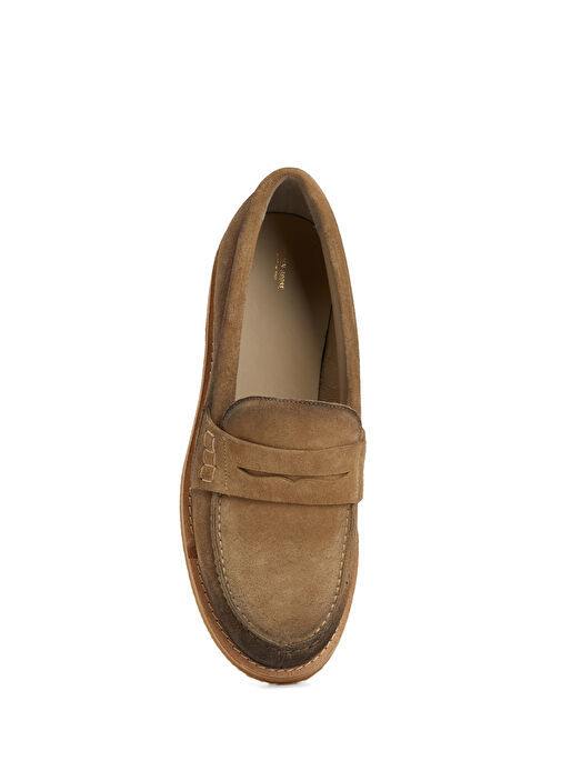 Bej Erkek Deri Loafer - Görsel 5