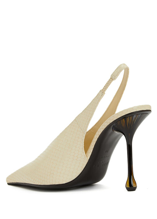 Isa Kırık Beyaz Deri Topuklu Ayakkabı - Görsel 4