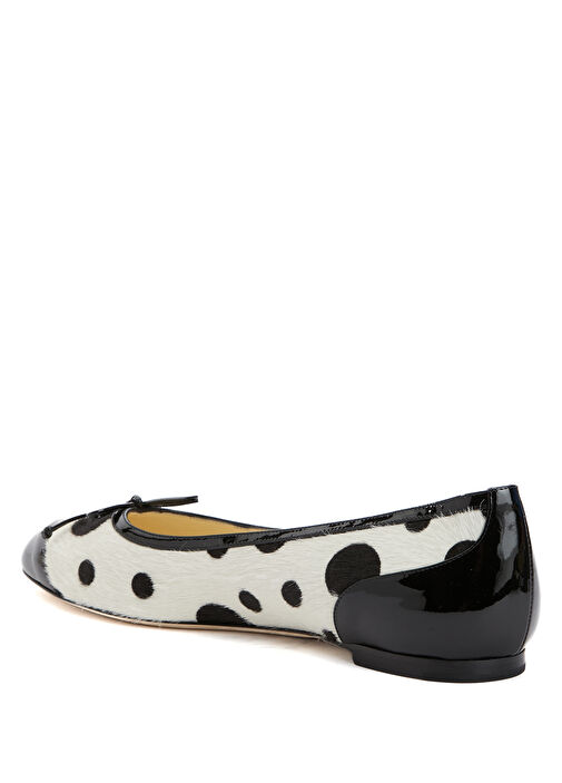 Capbal Siyah Beyaz Puantiye Desenli Deri Babet - Görsel 4