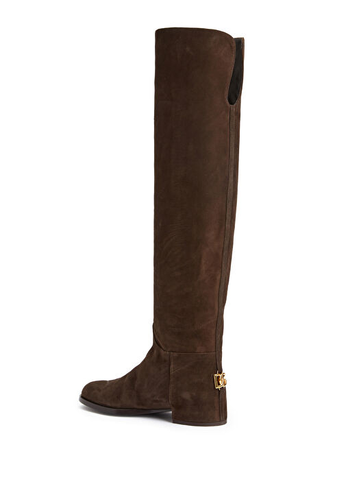 Koyu Kahverengi Kadın Süet Çizme - Görsel 4
