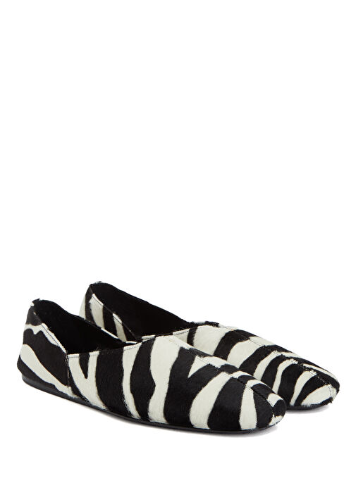 Jane Siyah Beyaz Deri Babet - Görsel 3