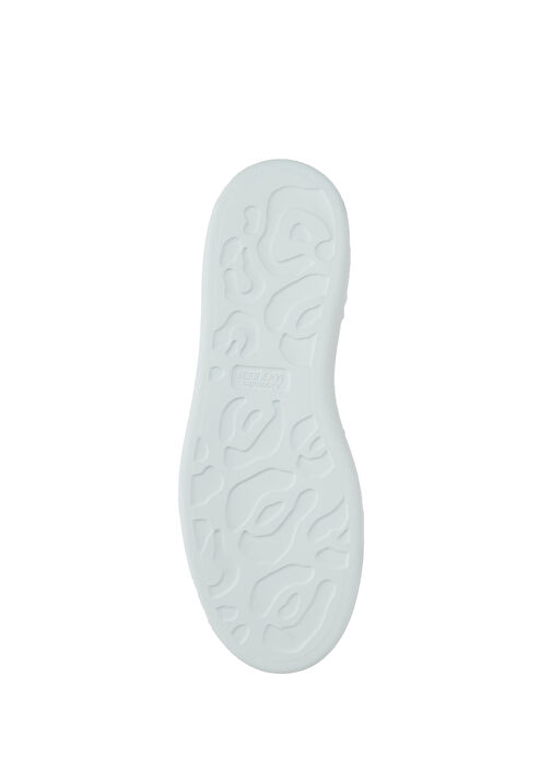 Oversized Bej Kadın Deri Sneaker - Görsel 6