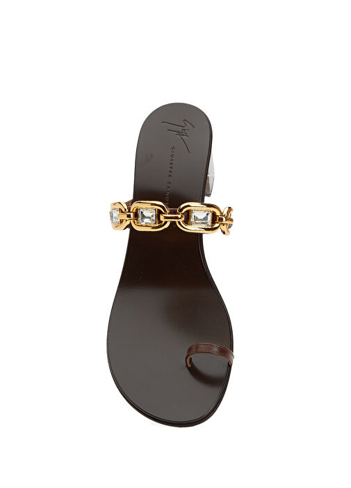 Kahverengi Kadın Deri Terlik - Görsel 5