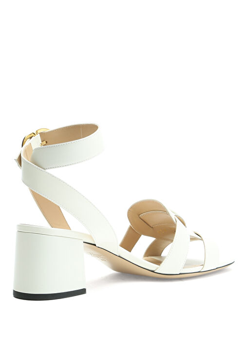 Ekru Kadın Deri Sandalet - Görsel 4