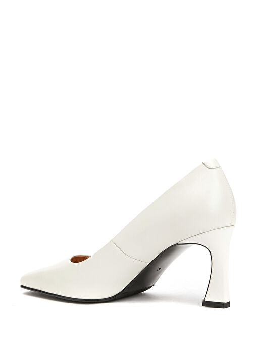 Kırık Beyaz Kadın Deri Stiletto - Görsel 4